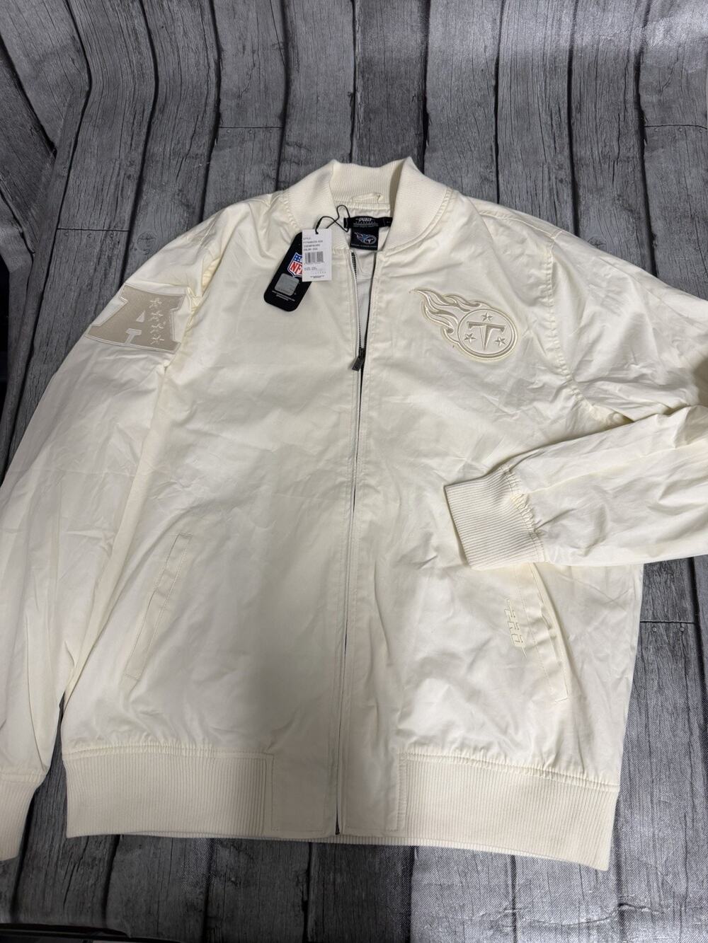 NWT Men's Pro Standard Cream Tennessee Titans Neutral Full-Zip Jacket 2XL READ